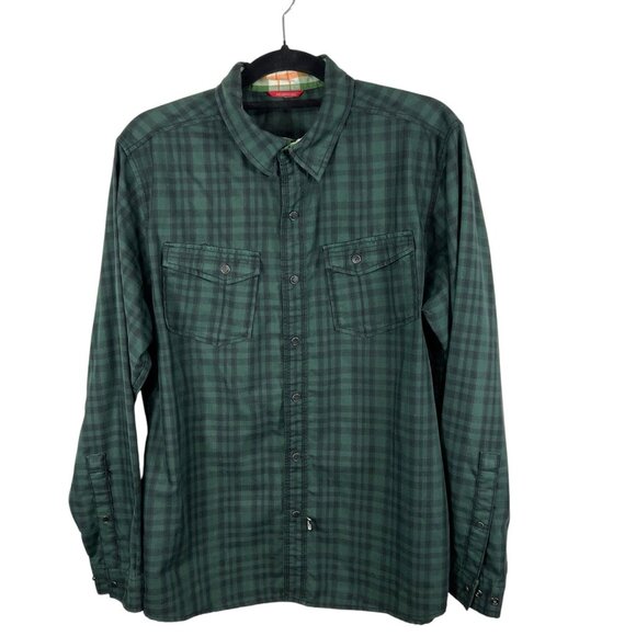 The North Face Shirt Mens Medium Green Plaid Button Up Long Sleeves‎ Outdoor - Picture 1 of 7